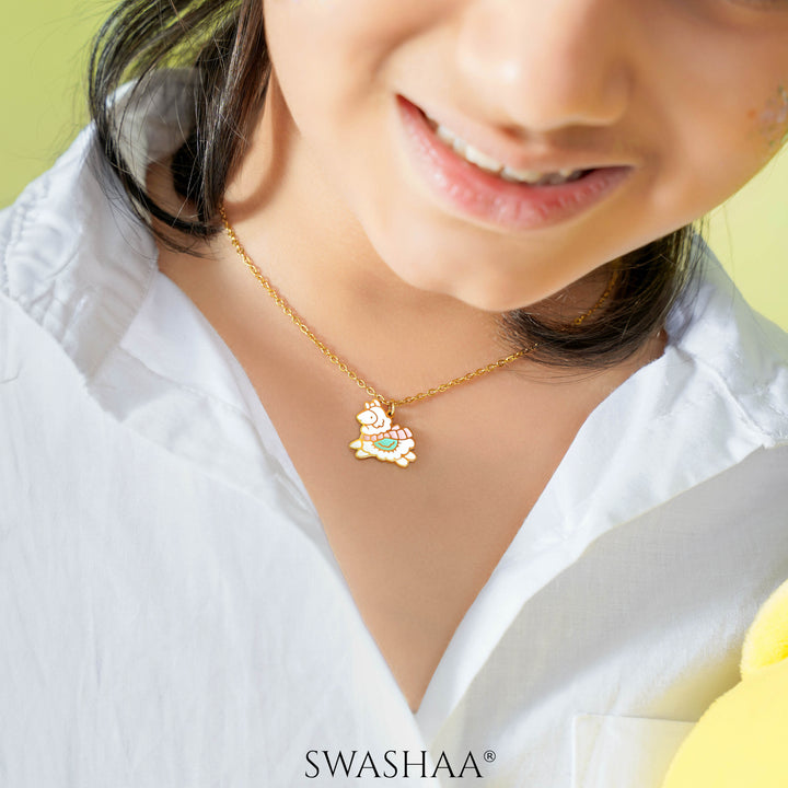 Lady Sheep 18K Gold Plated Kid's Pendant Necklace