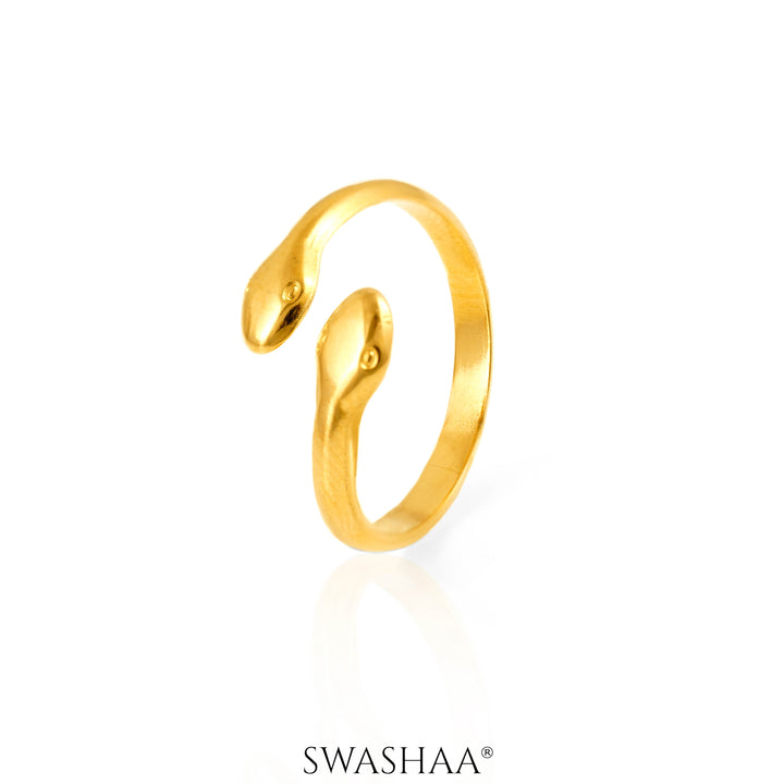 Leone Snake 18K Gold Plated Ring