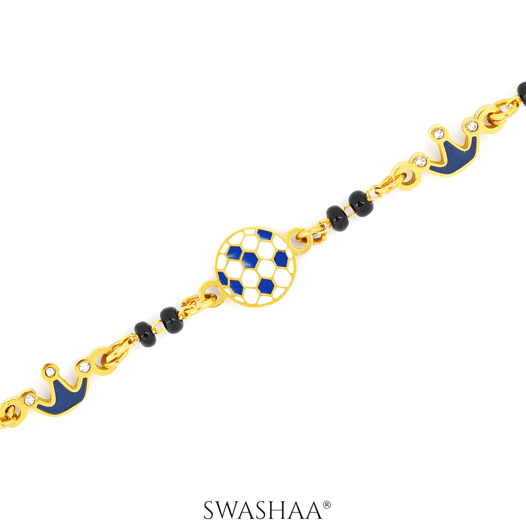 Little Champion Football 18K Gold Plated Kid's Nazariya Bracelet