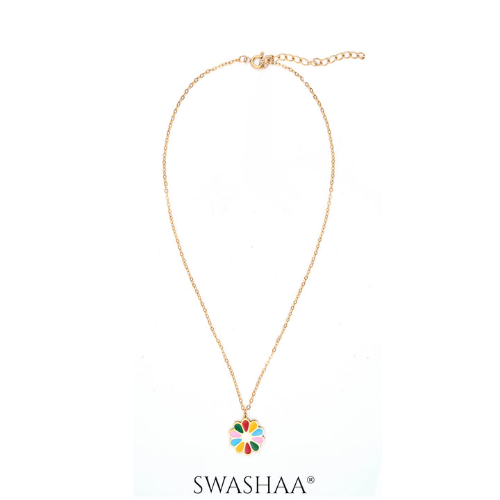 Lolly Flower 18K Gold Plated Kid's Pendant Necklace