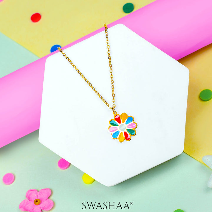 Lolly Flower 18K Gold Plated Kid's Pendant Necklace