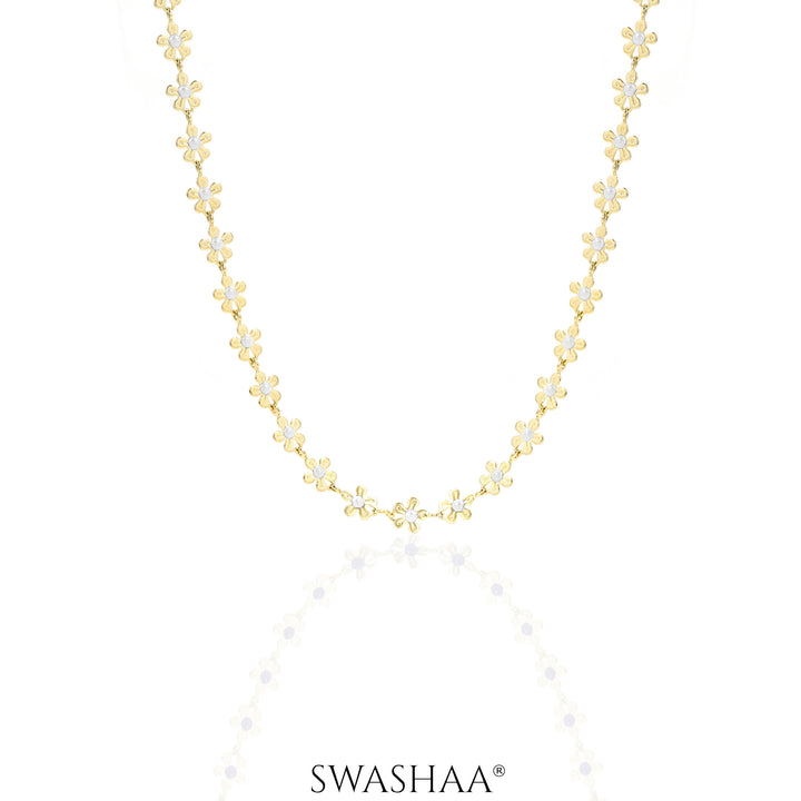 Madona White 14K Gold Plated Necklace