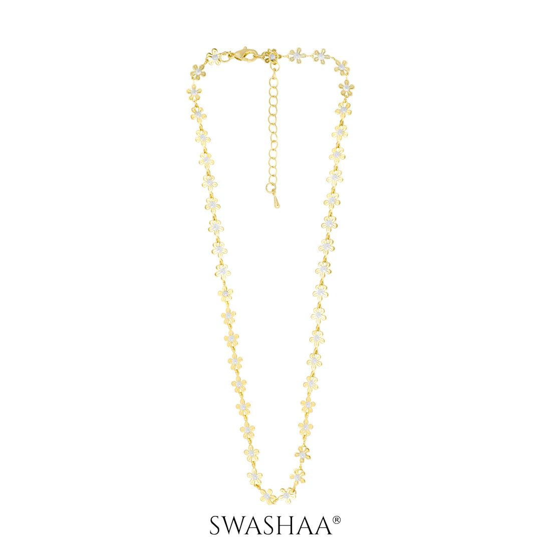 Madona White 14K Gold Plated Necklace