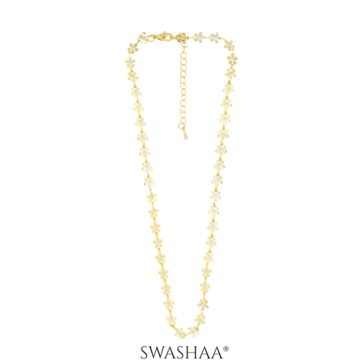 Madona White 14K Gold Plated Necklace