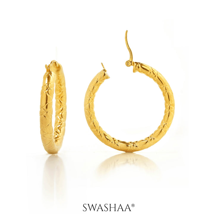 Mina Loop 18K Gold Plated Earrings