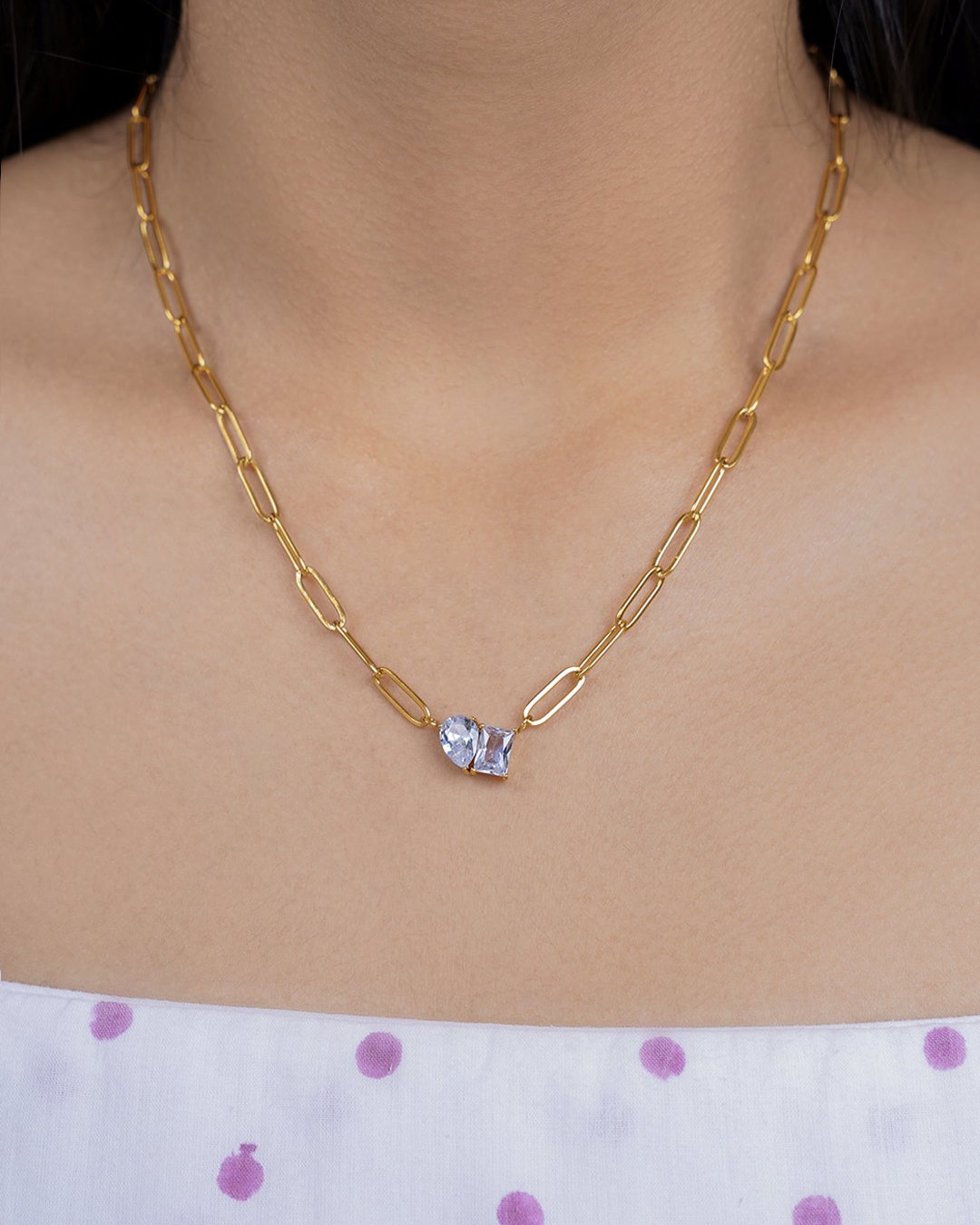 Naila Solitaire 18K Gold Plated Necklace