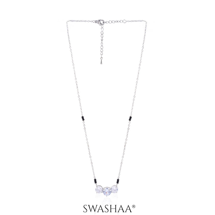 Naksha Solitaire Silver Mangalsutra