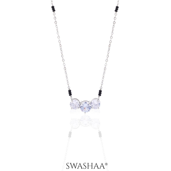 Naksha Solitaire Silver Mangalsutra