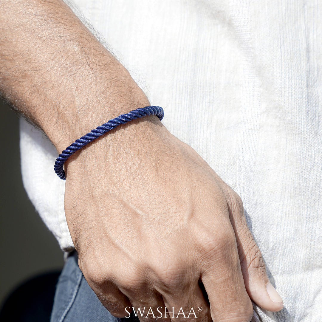 Navy Twisted Men's Rope Bracelet