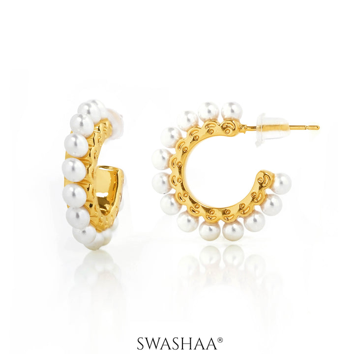 Olga Pearl 18K Gold Plated Earrings