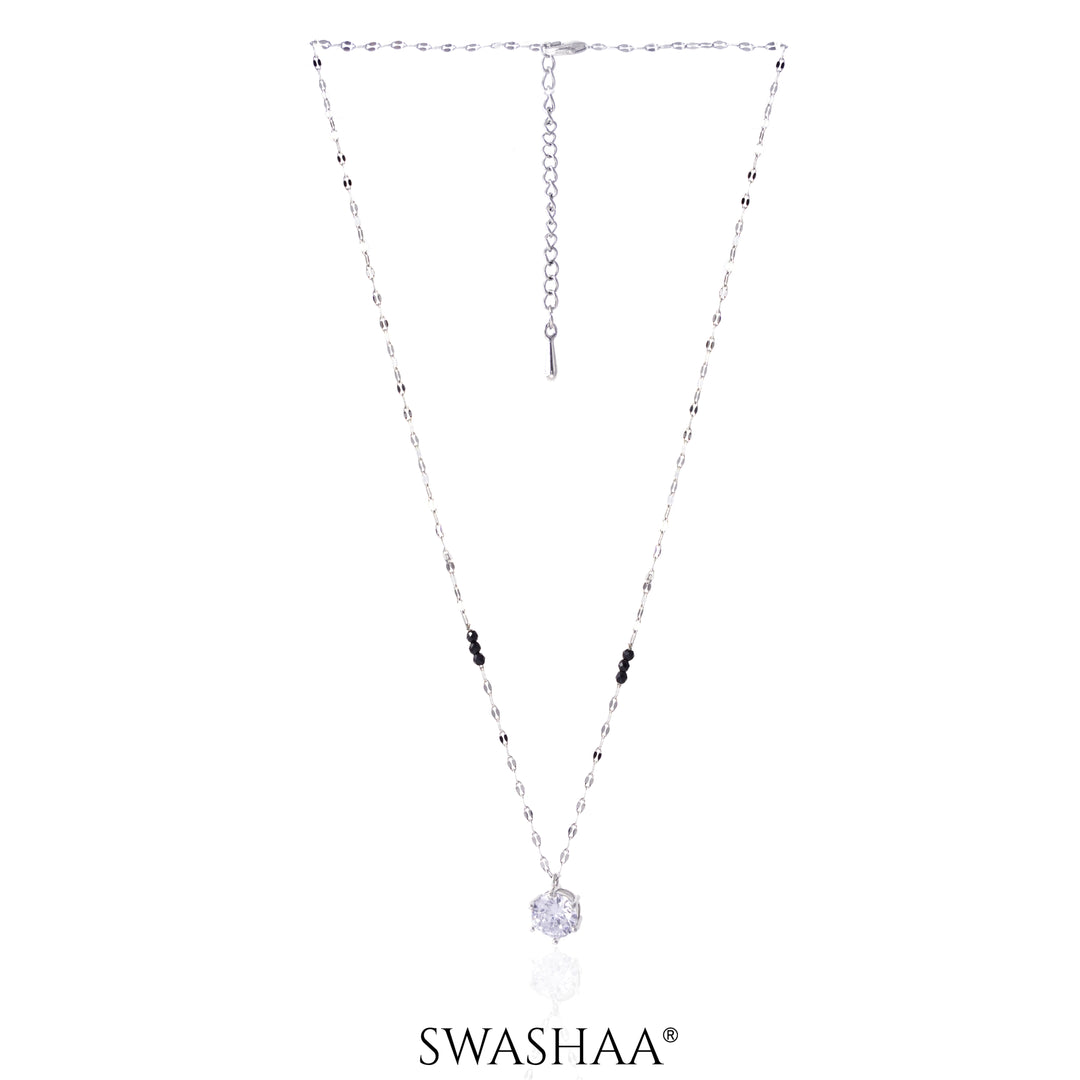 Madan Solitaire Silver Mangalsutra