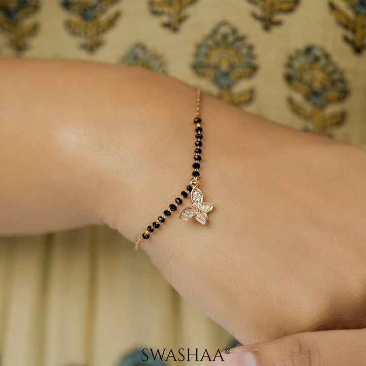 Eva Butterfly Rosegold Plated Mangalsutra Bracelet