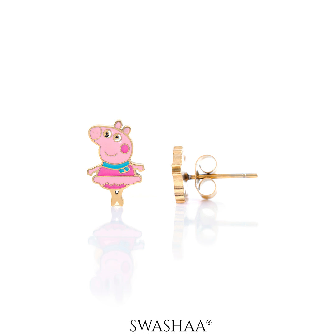 Pepa Pig 18K Gold Plated Kid's Pendant Necklace Set