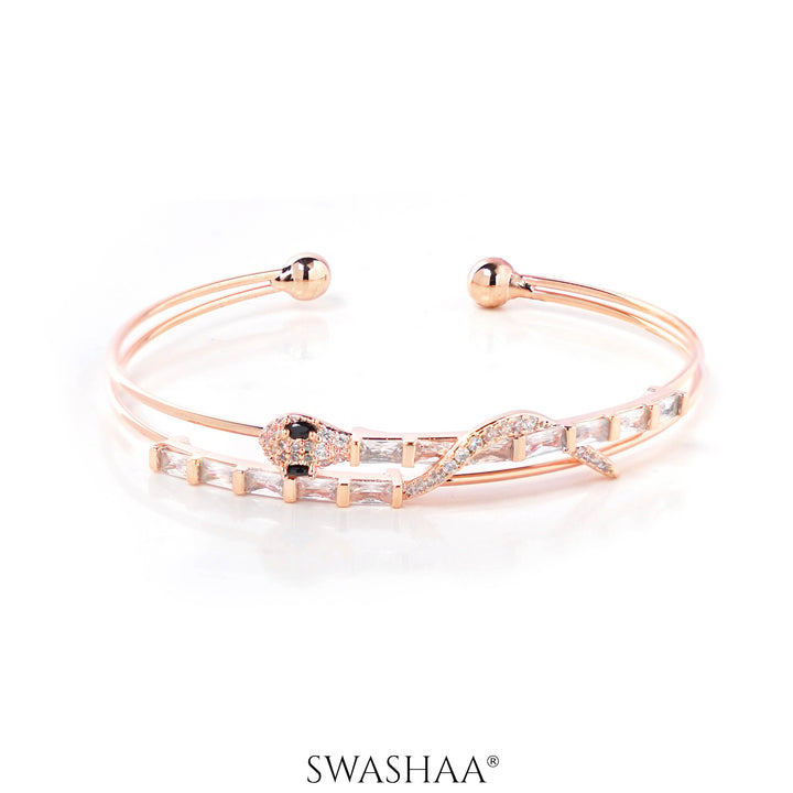 Petunia Snake Rosegold Plated Cuff Bracelet