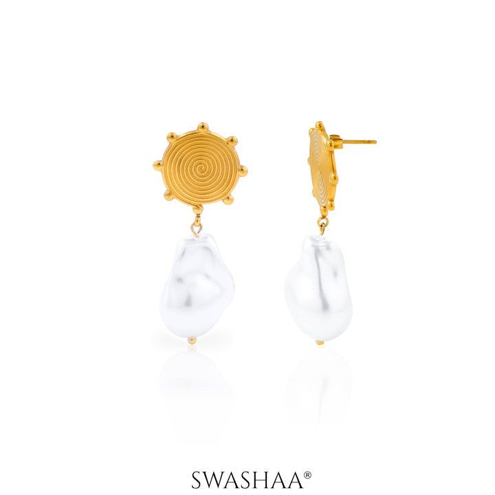 Pomponia Pearl 18K Gold Plated Earrings