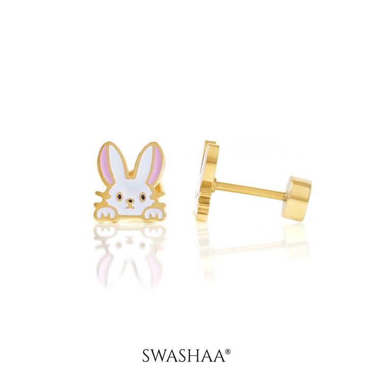 Ra Ra Rabbit 18K Gold Plated Kid's Earrings