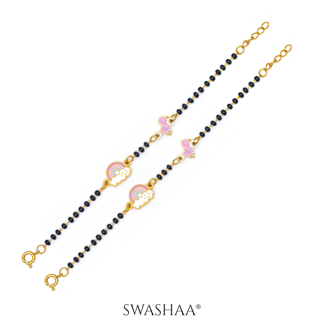 Rainbow Chirp 18K Gold Plated Kid's Nazariya Bracelet