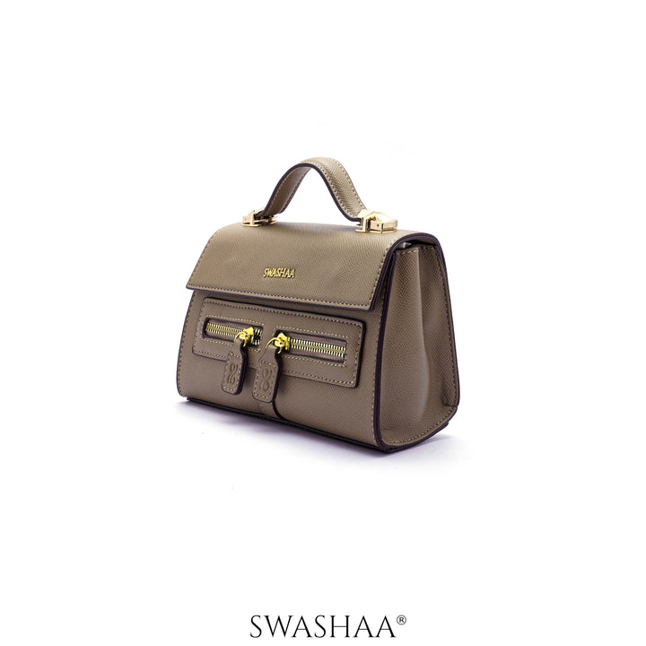 Saanvi Natural Brown Leather Sling Bag