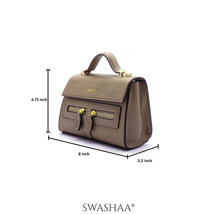 Saanvi Natural Brown Leather Sling Bag