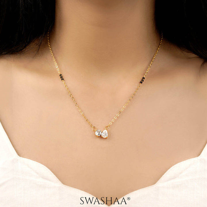 Saanvi Solitaire 18K Gold Plated Mangalsutra