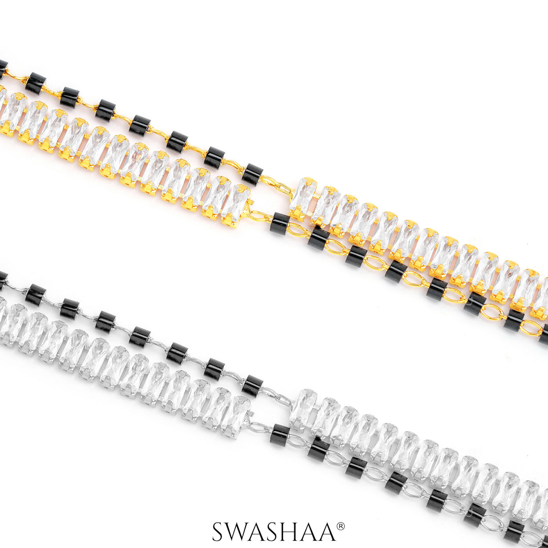 Samiha Baguette Diamond Mangalsutra Bracelet