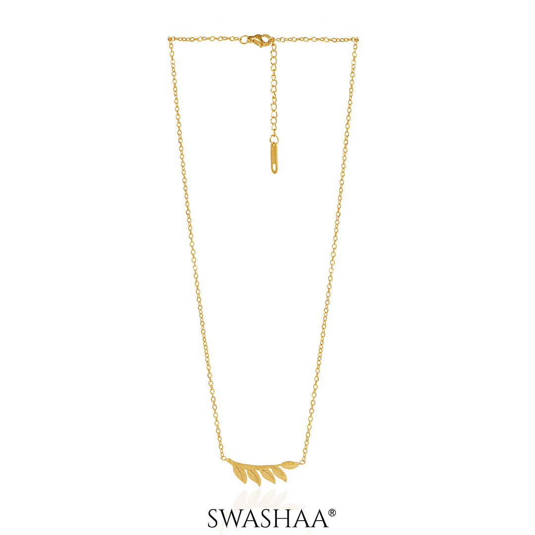 Shalakha Leaf 18K Gold Plated Necklace