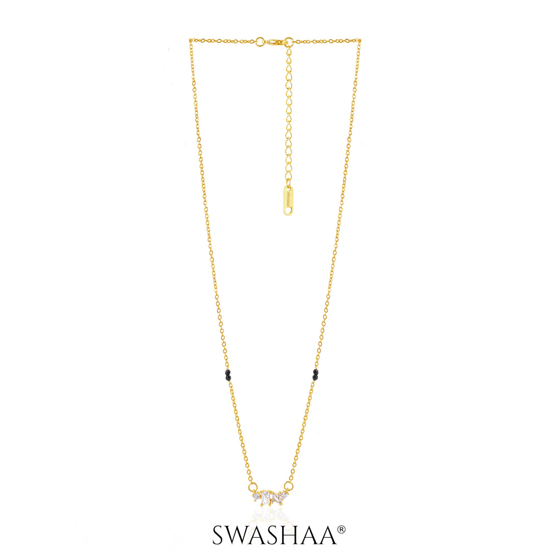 Shanvika Solitaire Diamond 18K Gold Plated Mangalsutra