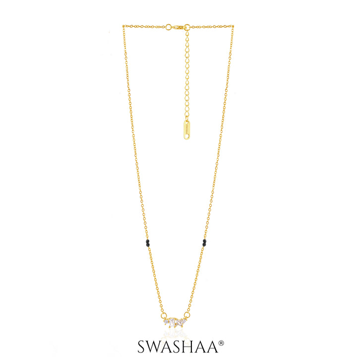 Shanvika Solitaire Diamond 18K Gold Plated Mangalsutra