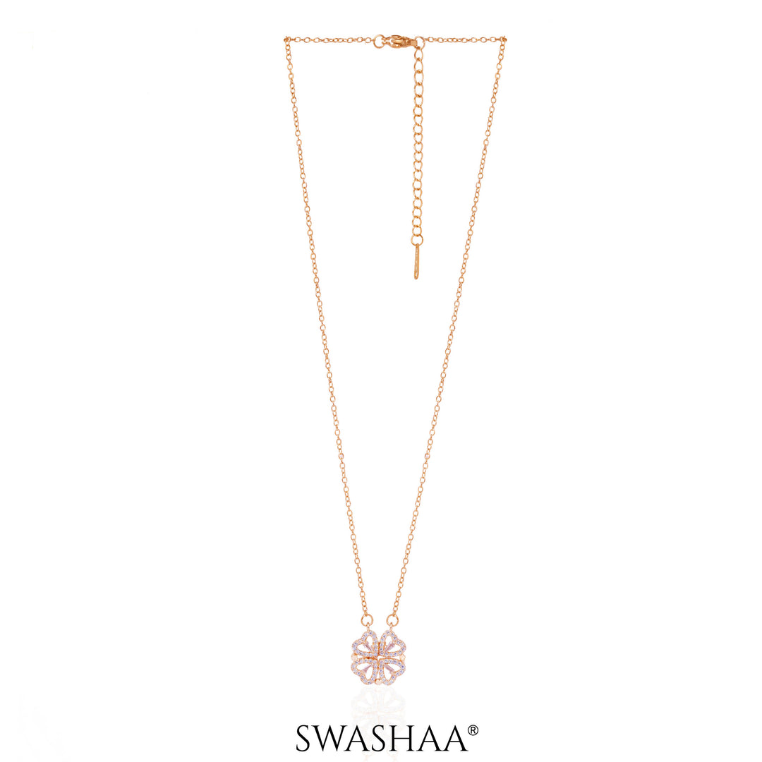 Shiny Clover Rosegold Plated Necklace