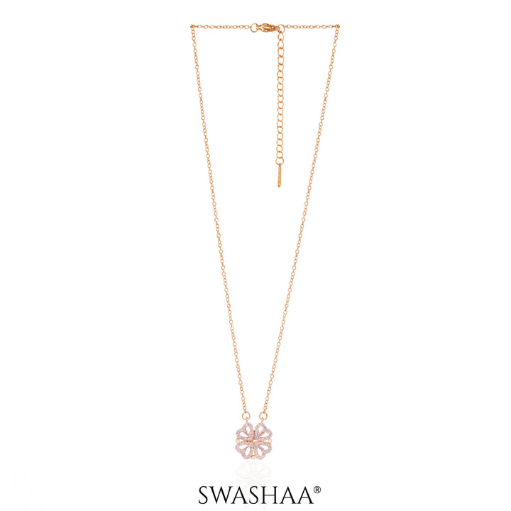 Shiny Clover Rosegold Plated Necklace