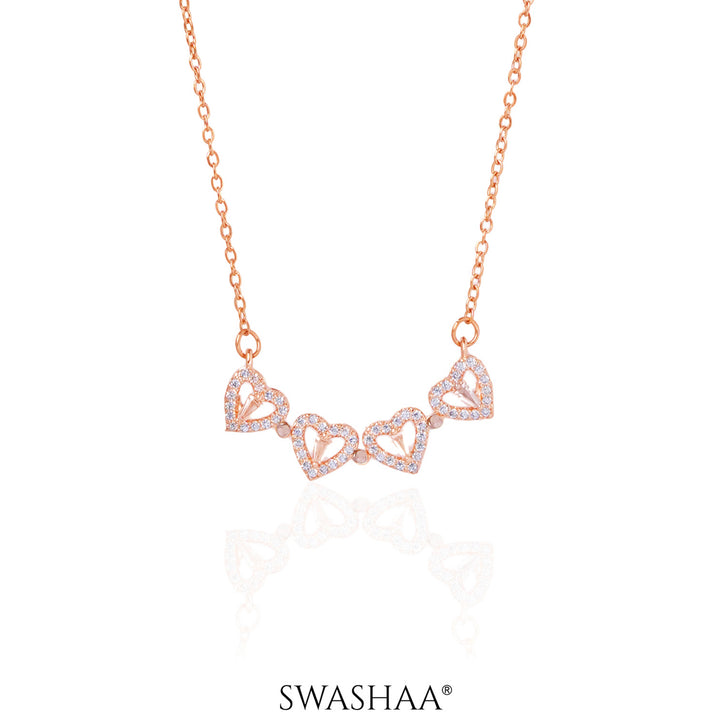 Shiny Clover Rosegold Plated Necklace