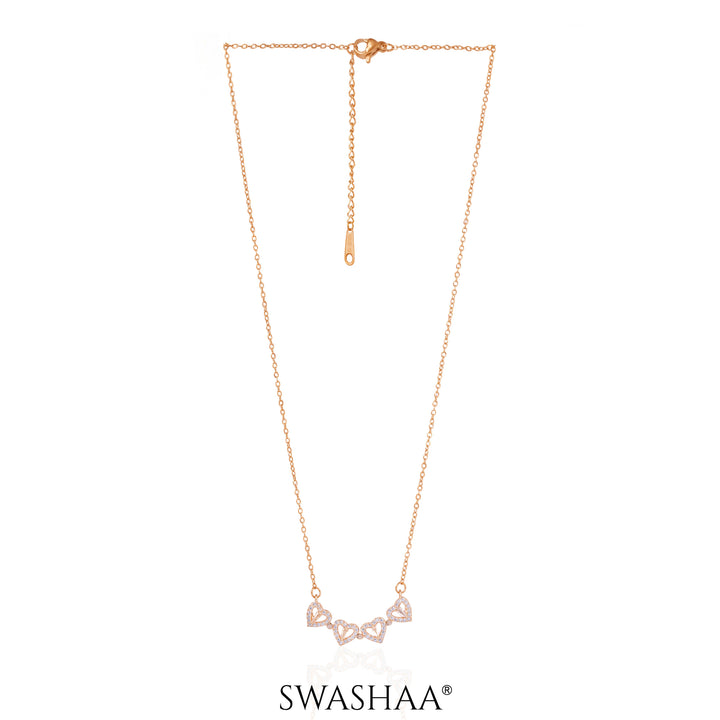 Shiny Clover Rosegold Plated Necklace