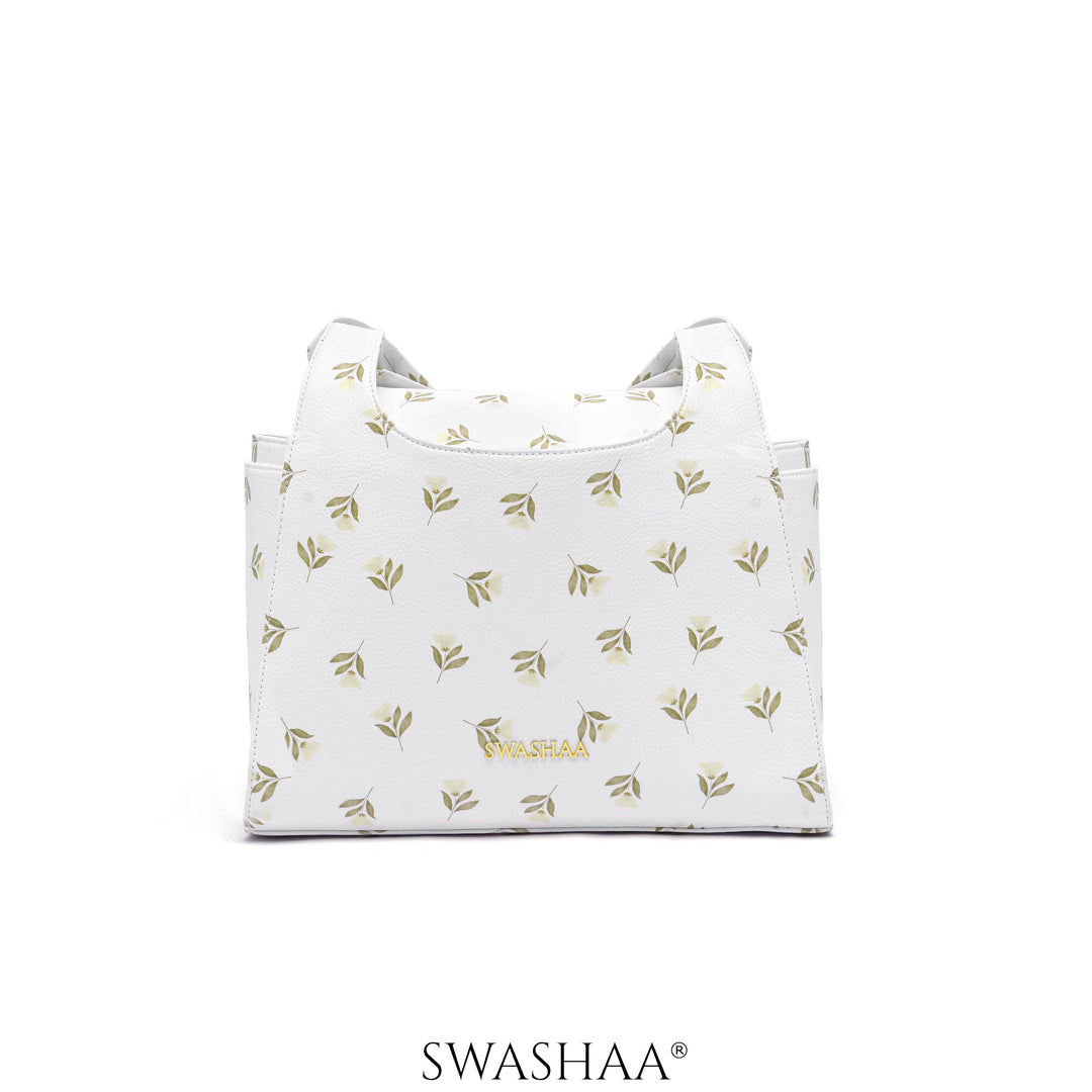 Snow Petals Leather Shoulder Bag