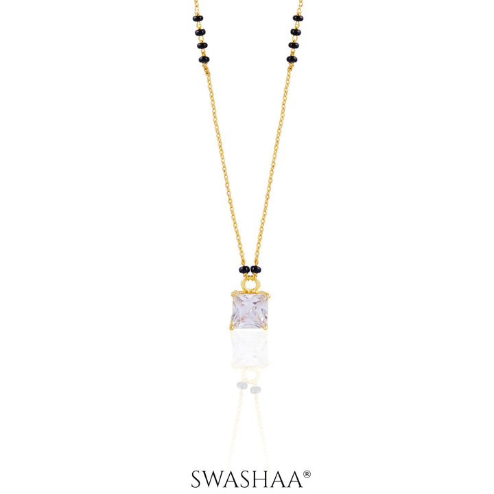 Square Solitaire 18K Gold Plated Mangalsutra