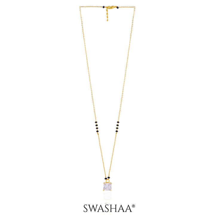 Square Solitaire 18K Gold Plated Mangalsutra