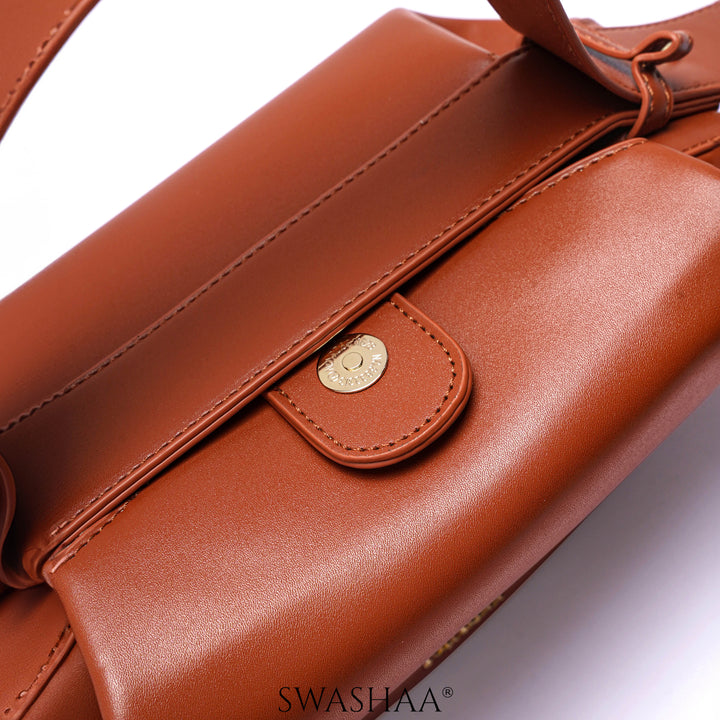 Stella Rust Leather Shoulder Bag