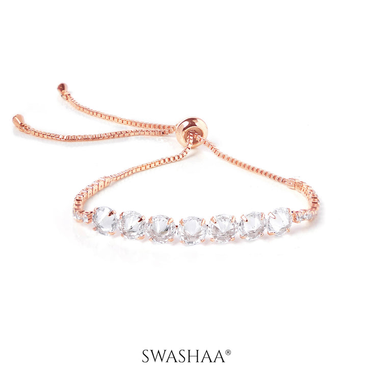 Studded Diamond Rosegold Plated Bracelet