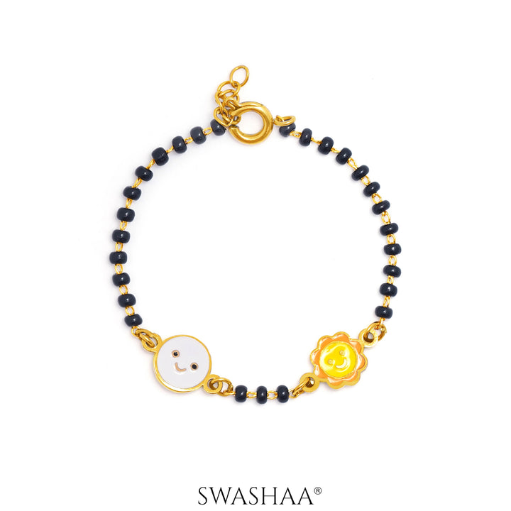 Sun & Moon Charms 18K Gold Plated Kid's Nazariya Bracelet