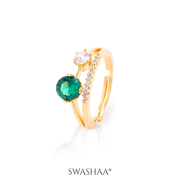 Tiahna Solitaire 18K Gold Plated Ring