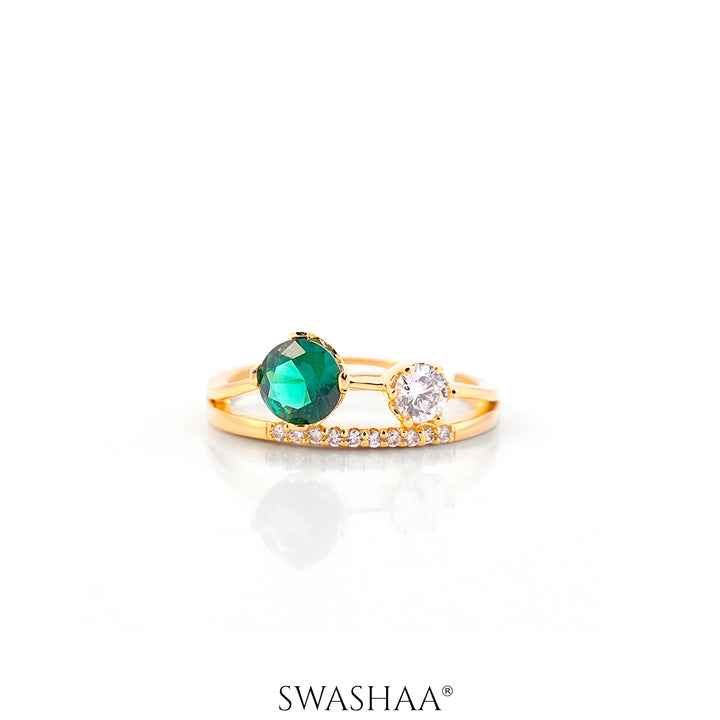 Tiahna Solitaire 18K Gold Plated Ring