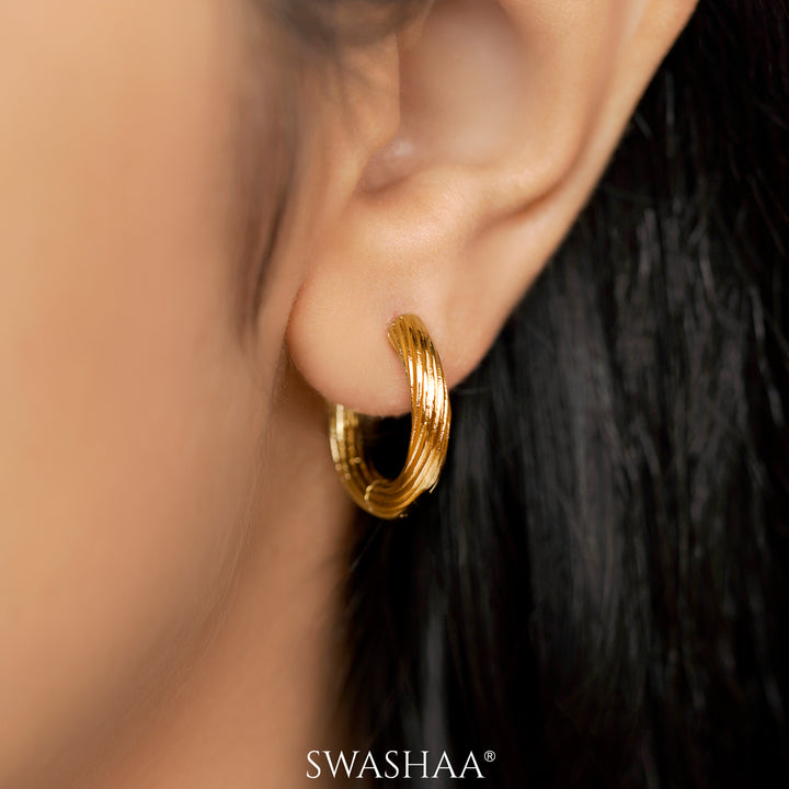 Tiberius 18K Gold Plated Hoop Earrings