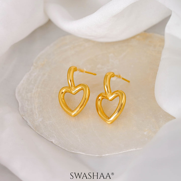 Titus Heart 18K Gold Plated Earrings