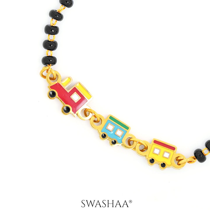 Toy Train Charm 18K Gold Plated Kid's Nazariya Bracelet