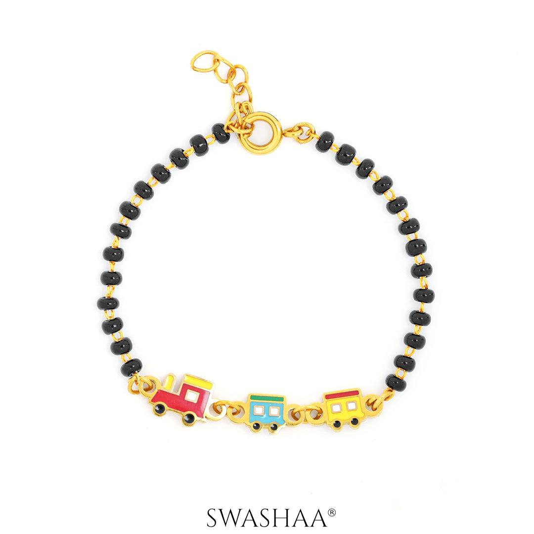 Toy Train Charm 18K Gold Plated Kid's Nazariya Bracelet