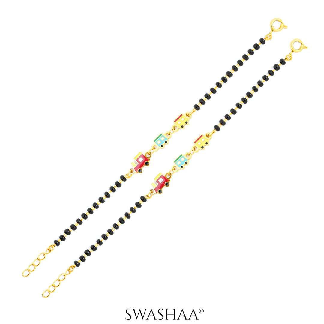 Toy Train Charm 18K Gold Plated Kid's Nazariya Bracelet