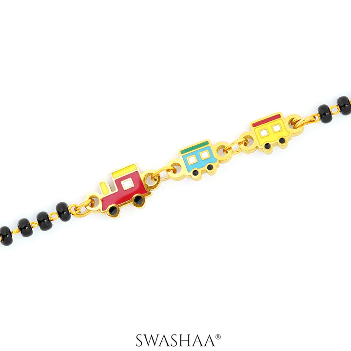 Toy Train Charm 18K Gold Plated Kid's Nazariya Bracelet