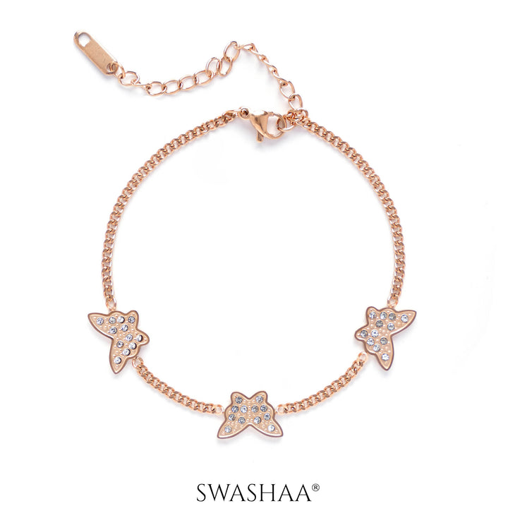 Tullia Butterfly Rosegold Plated Bracelet