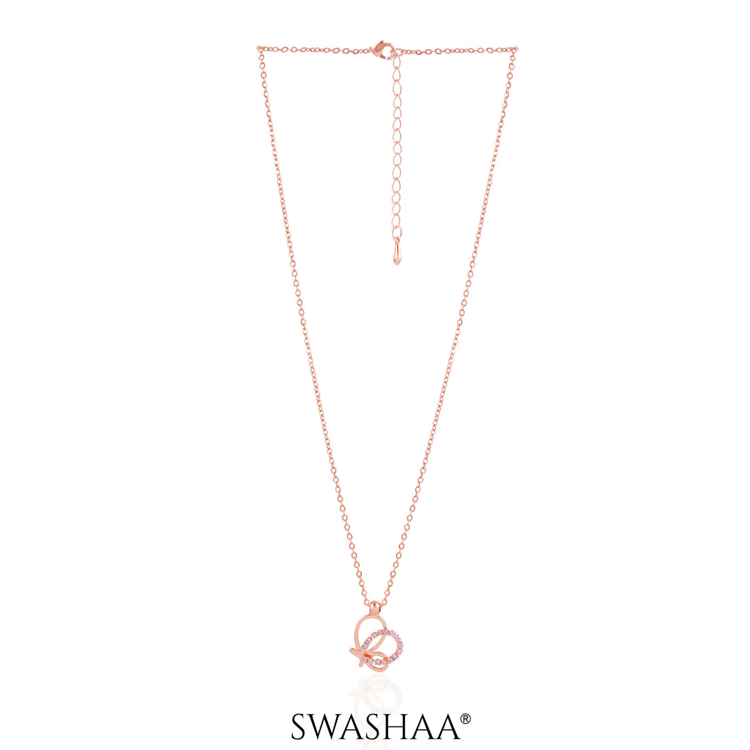 Volar Butterfly Rosegold Plated Necklace