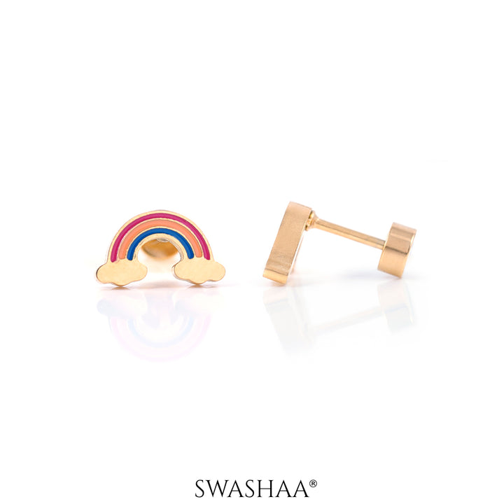 Wow Rainbow 18K Gold Plated Kid's Earrings