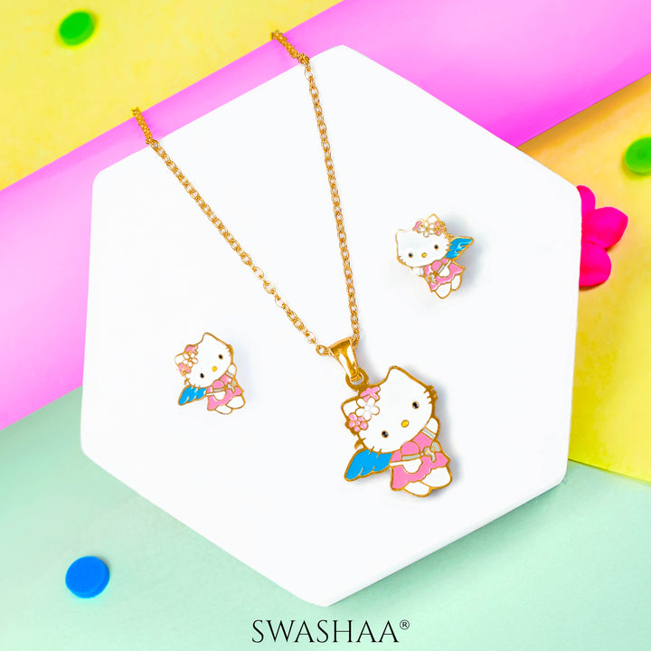 Zuzu Kitty 18K Gold Plated Kid's Pendant Necklace Set